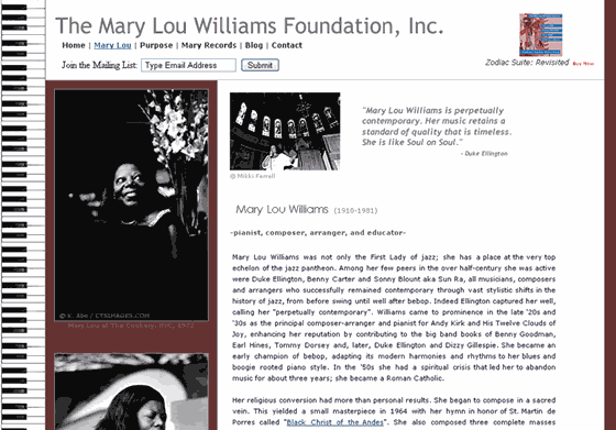 Websites: MaryLouWilliamsFoundation.org